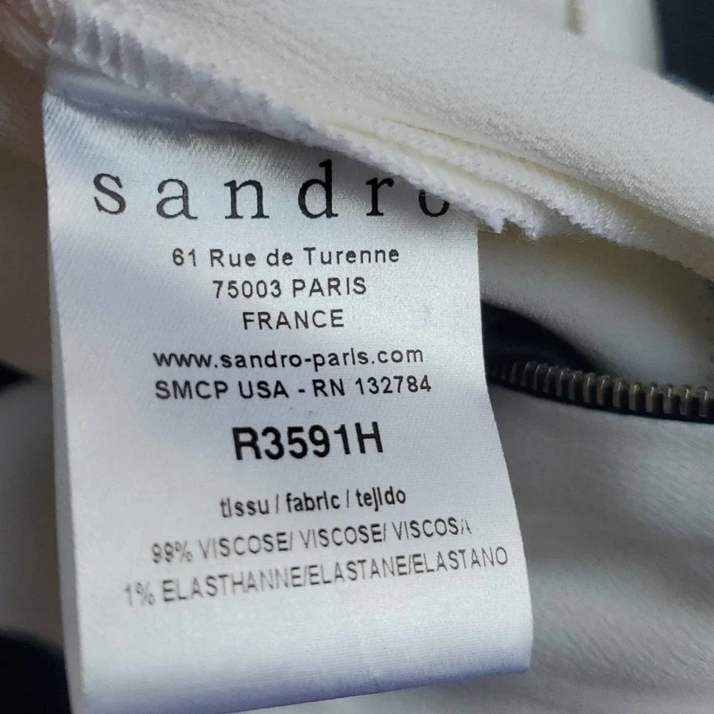 Sandro size S black and white zippered dress from Paris! - Picture 9 of 12